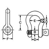 Farm Clevis Anchor Shackle, 1/4", Screw Pin, Coated Sécurité Médic