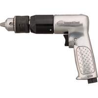 Reversible Air Drill, 4 CFM, 1/4" NPTF, 94 dBA, 1/2" Chuck, Keyed Sécurité Médic