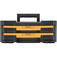 TSTAK&reg; IV Tool Box with Double Shallow Drawers, 16-1/4" x 12-1/4" x 6-3/8", Black Sécurité Médic