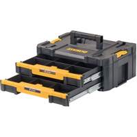 TSTAK&reg; IV Tool Box with Double Shallow Drawers, 16-1/4" x 12-1/4" x 6-3/8", Black Sécurité Médic