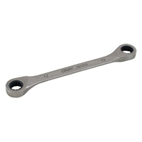 Double Box End Gear Ratcheting Wrench, 12 Point, 8 mm x 9 mm, Plain Finish Sécurité Médic