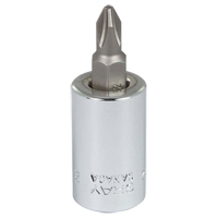 Head Socket, Phillips, #2 x 1.93" L, 3/8" Square Drive Drive Sécurité Médic