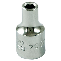 Socket, 4 mm, 1/4" Drive, 6 Points Sécurité Médic
