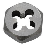 Hex Rethreading Die Nut, 1"/1-1/16" Dia., 1/8"-27 Thread, Carbon Steel/Chromium Steel Sécurité Médic
