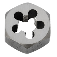 Hex Rethreading Die Nut, 1"/1-1/16" Dia., 3/8"-18 Thread, Carbon Steel/Chromium Steel Sécurité Médic