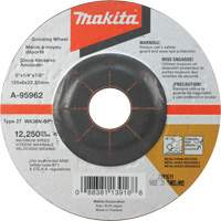 INOX Grinding Wheel, 5" x 1/4", 7/8" Arbor, Aluminum Oxide, Type 27 Sécurité Médic