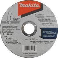 Thin Kerf Cut-Off Wheel, 5" x 3/64", 7/8" Arbor, Type 1, Aluminum Oxide, 12250 RPM Sécurité Médic