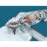 High Performance Large Angle Grinder, 9", 120 V, 15 A, 6500 RPM Sécurité Médic