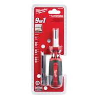 9-in-1 Square Drive Multi-Bit Driver, 9" L, Cushion Grip Handle Sécurité Médic