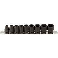 Socket Set, 9 Pcs, Impact, 3/8" Drive Size Sécurité Médic