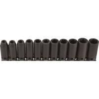 Long Socket Set, 11 Pcs, Impact, 3/8" Drive Size, Deep Sécurité Médic
