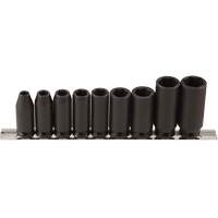 Long Socket Set, 9 Pcs, Impact, 3/8" Drive Size, Deep Sécurité Médic