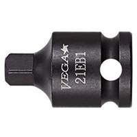 Socket Adapter, Impact, 3/8" Drive, 1/2" Socket, 1.5" L, Pin Sécurité Médic