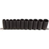 Long Socket Set, 11 Pcs, Impact, 1/2" Drive Size, Deep Sécurité Médic