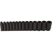 Long Socket Set, 14 Pcs, Impact, 1/2" Drive Size, Deep Sécurité Médic