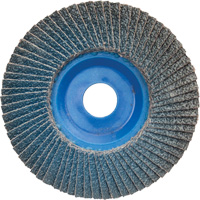Disque &agrave; lamelles &agrave; grain grossier BlueFire, 5" x 7/8", Type 27, Grain 60, Alumine de zirconium Sécurité Médic