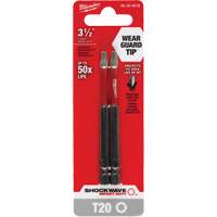 Embout de tournevis Shockwave Impact Duty, Torx, Embout T-20, Prise 1/4", Longueur 3-1/2" Sécurité Médic