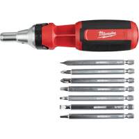 9-in-1 Square Drive Ratcheting Multi-bit Driver, 9-1/10" L, Cushion Grip Handle Sécurité Médic