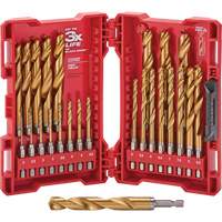 Jeu de forets m&eacute;triques Shockwave Red Helix, 25 morceaux, Titane Sécurité Médic