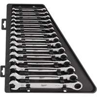 Ratcheting Wrench Set, Combination, 15 Pieces, Metric Sécurité Médic