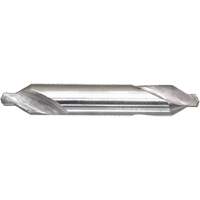 DRILLCO Combined Centre Drill & Countersink, #1, 3/64" Small Diameter, 1/8" Large Diameter, High Speed Steel Sécurité Médic
