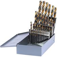 DRILLCO Metric Jobber Length Drill Bit Set, 25 Pieces, High Speed Steel Sécurité Médic