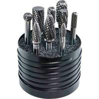 DRILLCO Magnum SET 1 Solid Carbide Double Cut Burr Set, 8 Pieces Sécurité Médic