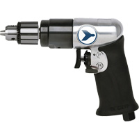 AD38VSRK Variable Speed Air Drill, 6 CFM, 1/4" NPT, 82 dBA, 3/8" Chuck, Keyed Sécurité Médic