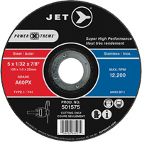 A60PX Power-Xtreme Cut-Off Wheel, 5" x 1/32", 7/8" Arbor, Type 1, 12200 RPM Sécurité Médic