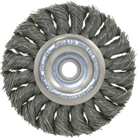 3K114 Unthreaded Knot Twisted Wire Wheel, 3-1/4" Dia., 0.014" Fill, 3/8"-1/2 Arbor Sécurité Médic