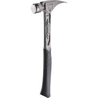 Marteau de charpente en titane lisse TIBONE, 14 oz, Prise en Acier plein, 15-1/4" lo Sécurité Médic