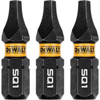 3-Piece FLEXTORQ&reg; Impact Screwdriving Bits, Square, #1, 1/4" Drive Sécurité Médic