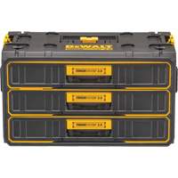 ToughSystem&reg; 2.0 Three-Drawer Unit, 21-4/5" x 12-3/10" x 12-3/5", Black/Yellow Sécurité Médic