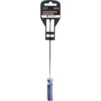 Tournevis &agrave; fente bleu transparent avec bandes, Tige de 1/8", Ronde, Prise en Plastique Sécurité Médic