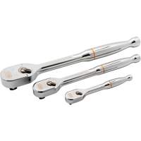 1/4", 3/8" & 1/2" Drive 120XP Full Polish Teardrop Ratchet Set Sécurité Médic