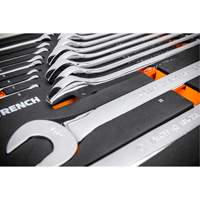 12-Point Long Pattern Combination Metric Wrench Set in Foam Storage Tray, Open-Ended, 24 Pieces, Metric Sécurité Médic