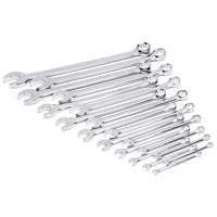 12-Point Long Pattern Combination SAE Wrench Set in Foam Storage Tray, Open-Ended, 19 Pieces, Imperial Sécurité Médic