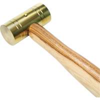 Brass Hammer with Hickory Handle, 1 lbs Head Weight, 11" L Sécurité Médic