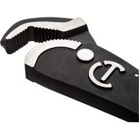 Cl&eacute; bimat&eacute;riau auto-ajustable pour tuyau, Cap des m&acirc;choires 1-1/2", Longueur 12", Fini Oxyde noir, Prise Coussin&eacute;e Sécurité Médic