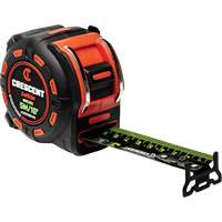 Shockforce NITE EYE Tape Measure, 1-1/4" x 16'/5 m, Metric/SAE Graduations Sécurité Médic