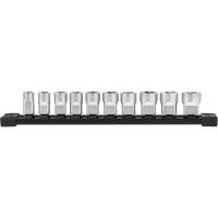 Metric Sockets with Four Flat Sides, 10 Pcs, 3/8" Drive Size Sécurité Médic