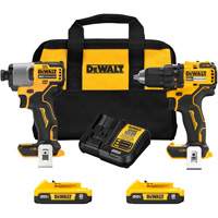 Brushless Cordless Drill/Driver & Impact Driver Combo Kit, Lithium-Ion, 20 V Sécurité Médic