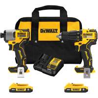 Brushless Compact Cordless 1/2" Hammer Drill & 1/4" Impact Driver Kit, Lithium-Ion, 20 V Sécurité Médic