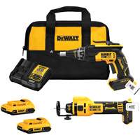 XR&reg; Brushless Drywall Screwgun & Cut-Out Tool Combo Kit, Lithium-Ion, 20 V Sécurité Médic