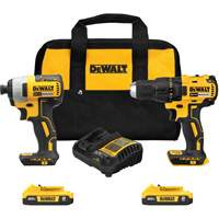 Drill & Impact Driver Combo Kit, Lithium-Ion, 20 V Sécurité Médic