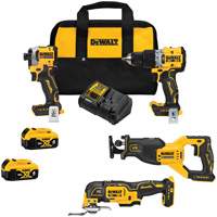 Brushless 4-Tool Combo Kit, Lithium-Ion, 20 V Sécurité Médic