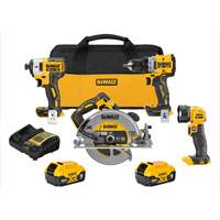 XR&reg; Brushless Cordless 4-Tool Combo Kit, Lithium-Ion, 20 V Sécurité Médic