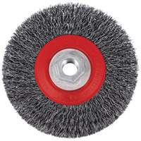 5C14T High Performance Crimped Wire Brush, 5" Dia., 0.014" Fill, 5/8"-11NC Arbor Sécurité Médic