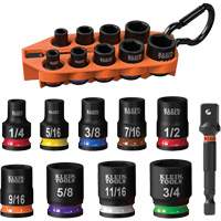 Grab-And-Go Impact Socket Set, SAE, 10 Pcs, Impact, 3/8" Drive Size Sécurité Médic