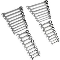 72-Tooth 12 Point Standard & Stubby Wrench Set, Ratcheting Combination, 34 Pieces, Imperial and Metric Sécurité Médic